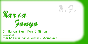 maria fonyo business card