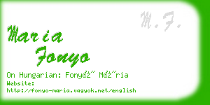 maria fonyo business card